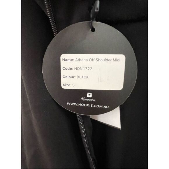 BETSY & ADAM NWT Off-The-Shoulder Fit & Flare Dress Pink/Black Size 12 - Picture 10 of 11